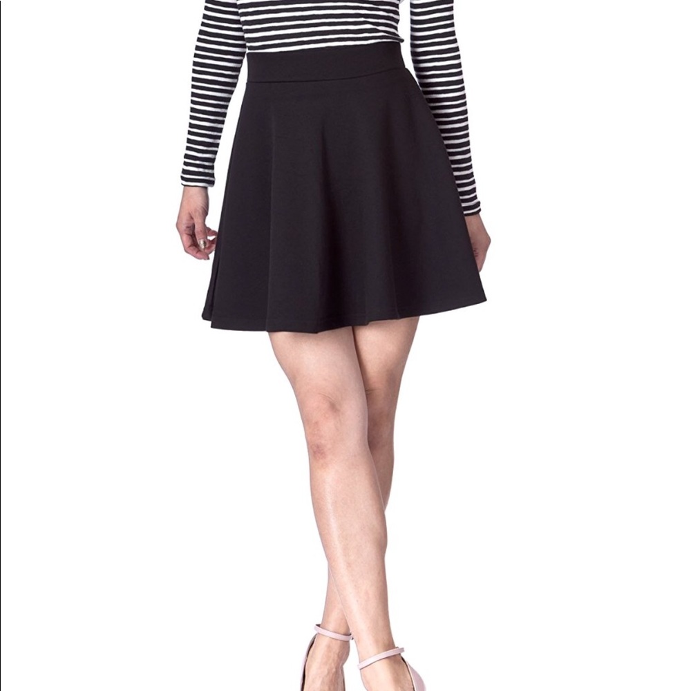 High Waist A-Line Flared Skater Mini Skirt